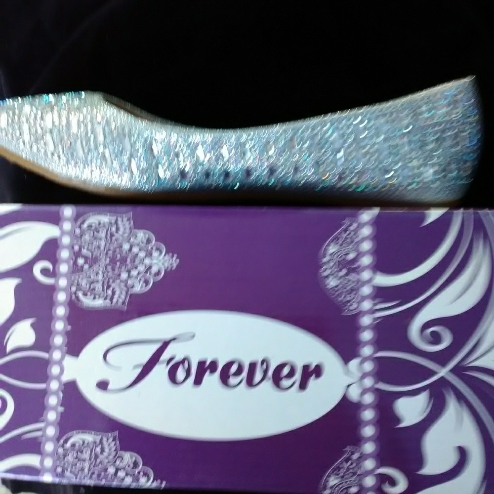Silver Rhinestone flats